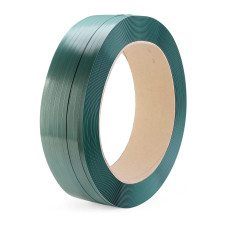 5/8" x .035" x 4000' Polyester (PET) Strapping Roll of 16" x 6" Core Size, 1400 lbs. Break Strength, Embossed, Green